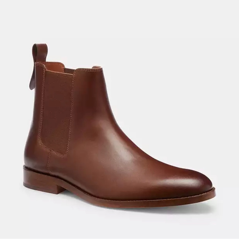 Coach Mens Brown Leather Chelsea Boots